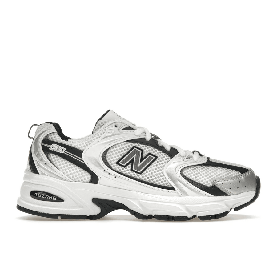 New Balance 530 White Silver Metallic Black — 36