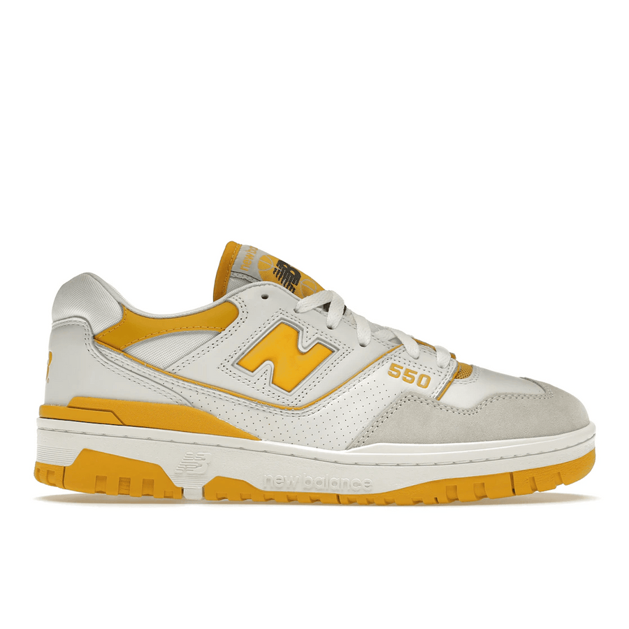 New Balance 550 Sea Salt Varsity Gold — 36