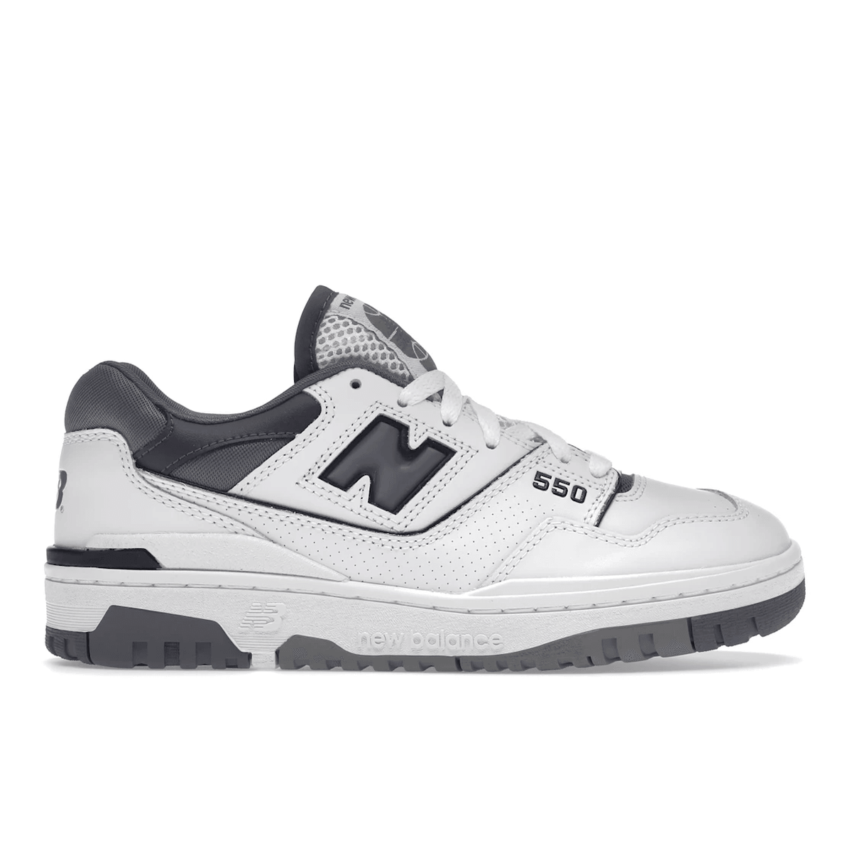 New Balance 550 White Gray Dark Grey — 36