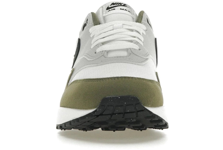 Nike Air Max 1 White Black Medium Olive — 36