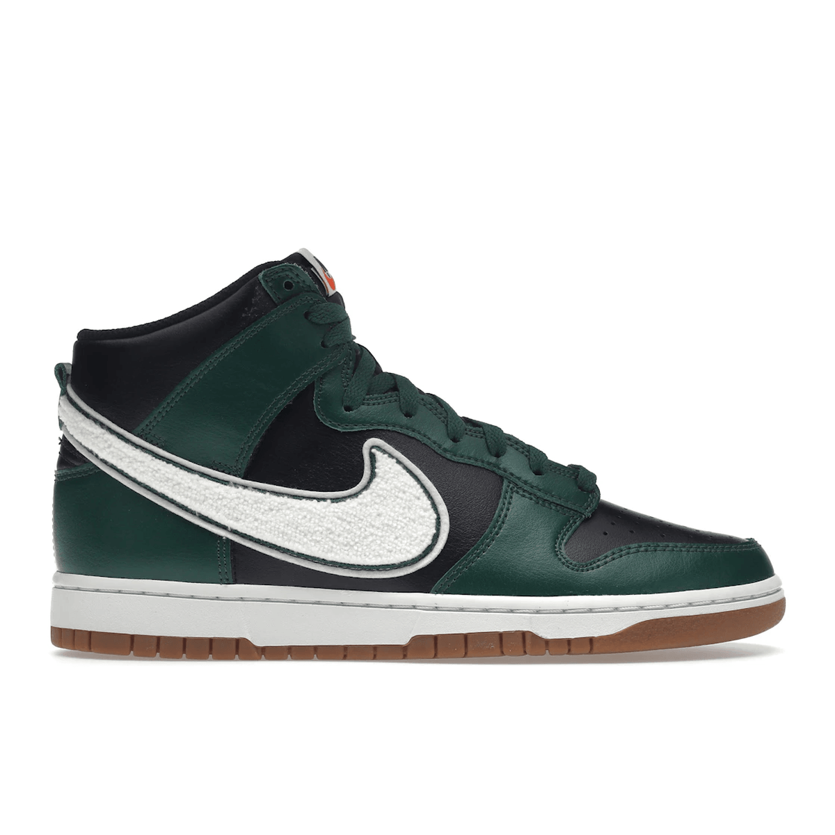 Nike Dunk High Chenille Swoosh Black Green — 36