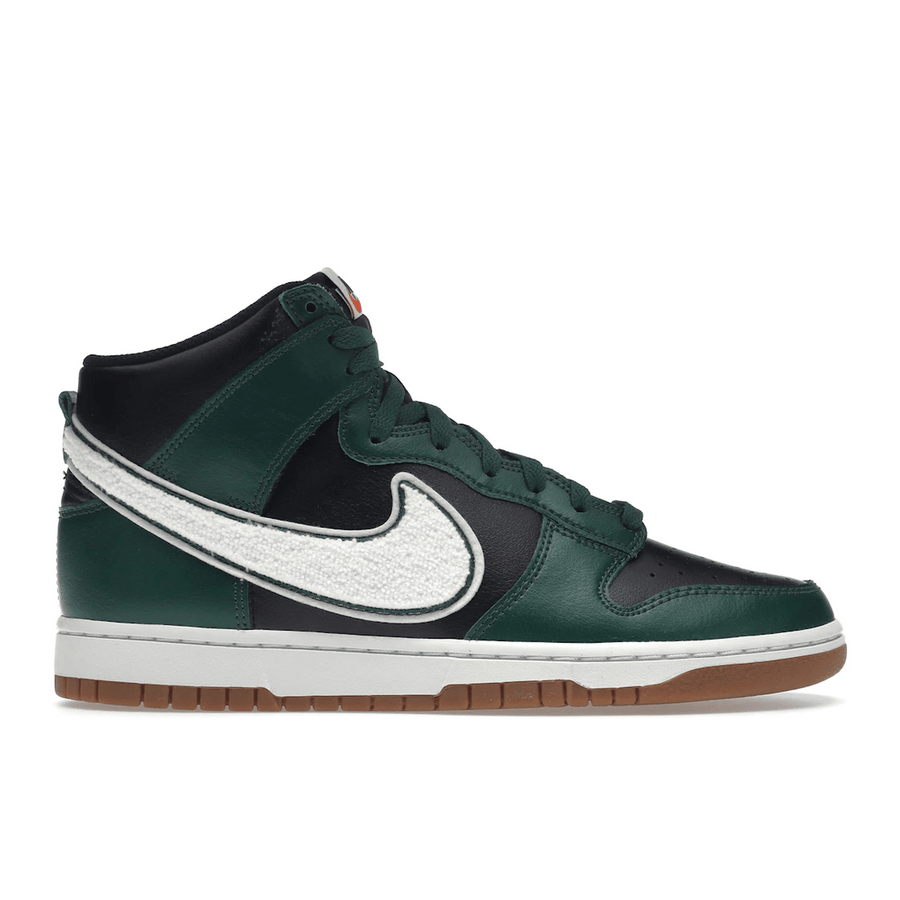 Nike Dunk High Chenille Swoosh Black Green — 36