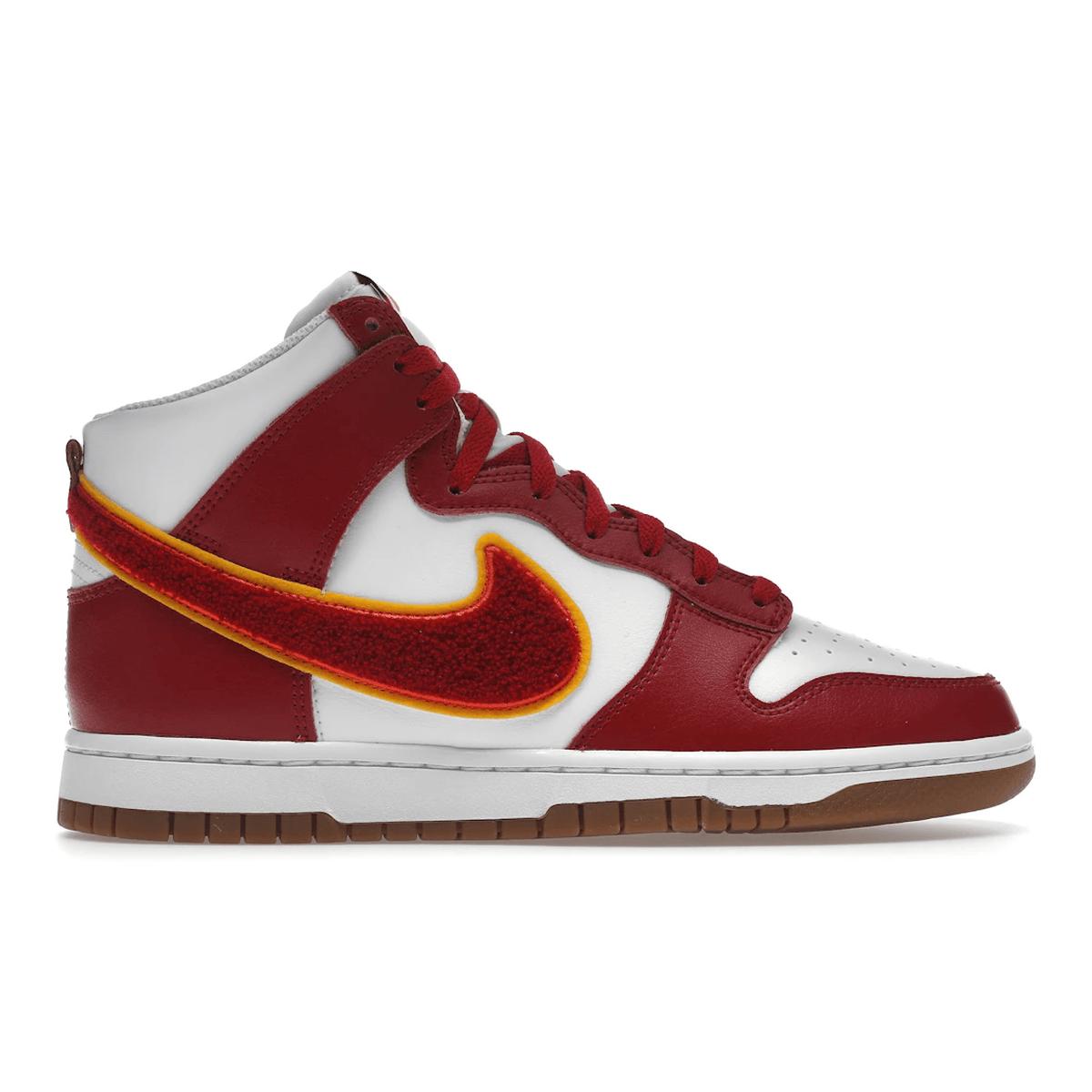 Nike Dunk High Chenille Swoosh White Gym Red — 36