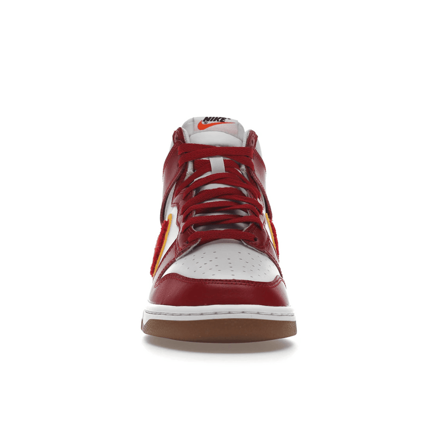 Nike Dunk High Chenille Swoosh White Gym Red — 36
