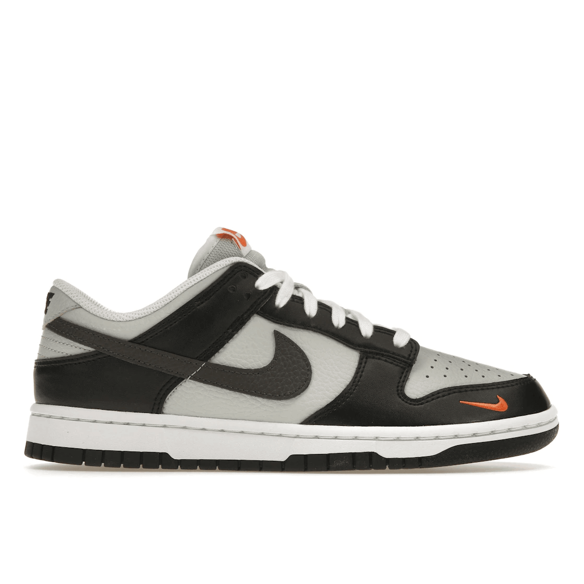 Nike Dunk Low Black Total Orange Mini Swoosh — 36