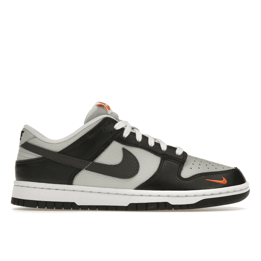 Nike Dunk Low Black Total Orange Mini Swoosh — 36