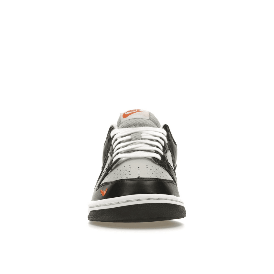 Nike Dunk Low Black Total Orange Mini Swoosh — 36