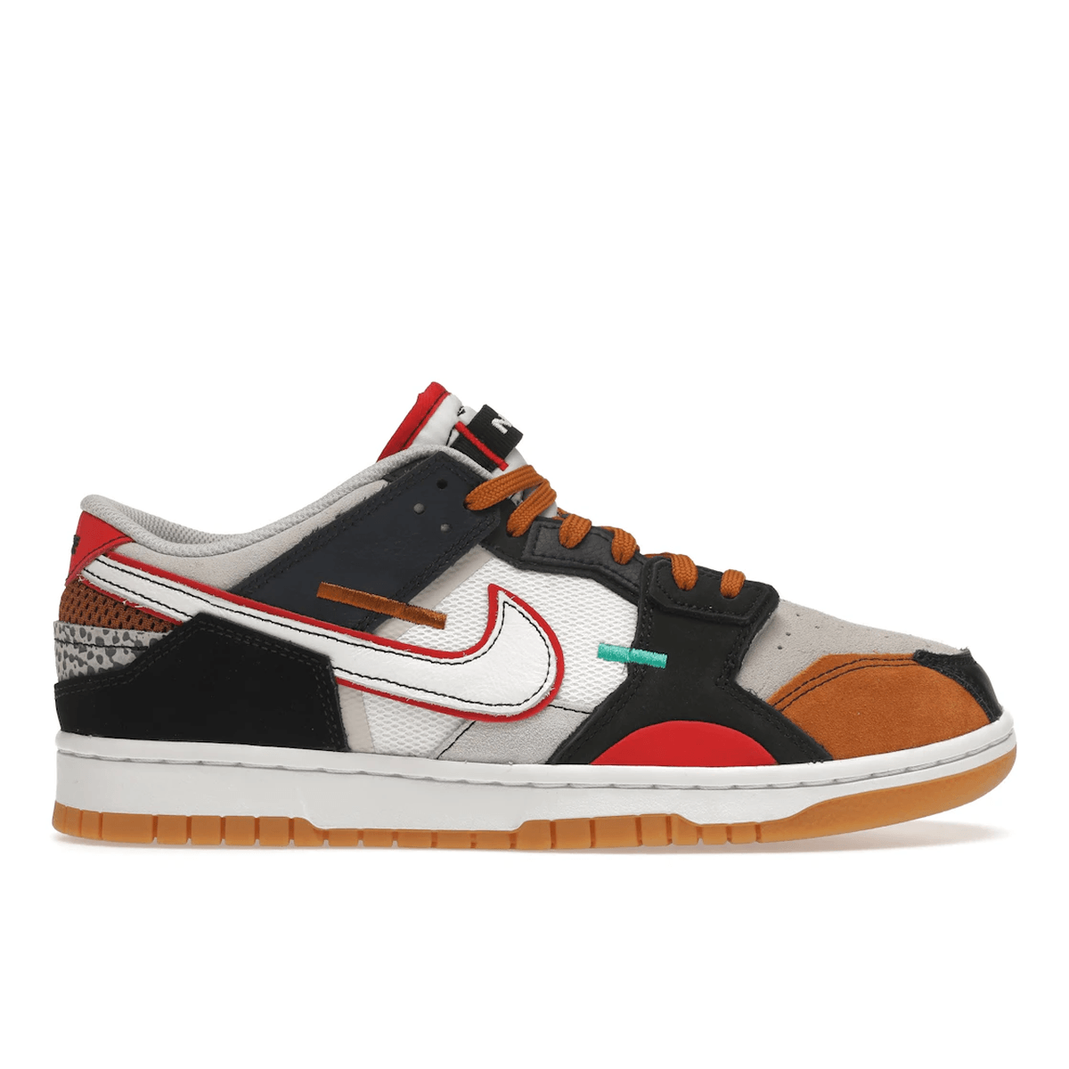 Nike Dunk Low Scrap Black Gray University Red — 36