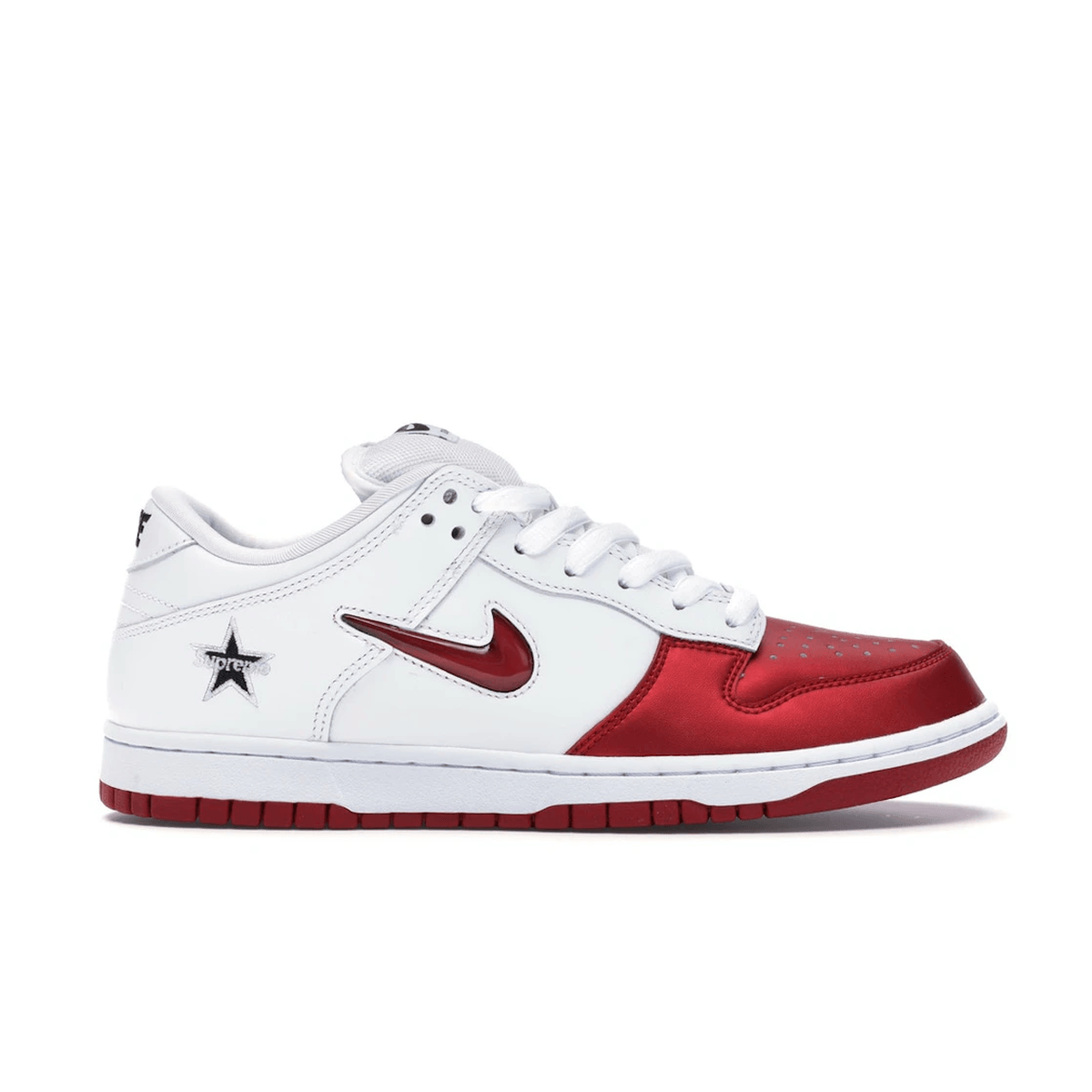 Nike SB Dunk Low Supreme Jewel Swoosh Red — 36